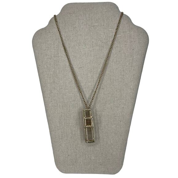 3D Cube Cross Necklace in Gold Tone 16.5" Chain Fashion Jewelry - Picture 3 of 8